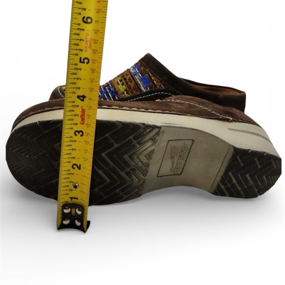 Dansko Brown Suede Mystique Aztec Embroidered Chunky Clog Slides EU 37 US 6.5/7 - Picture 5 of 13